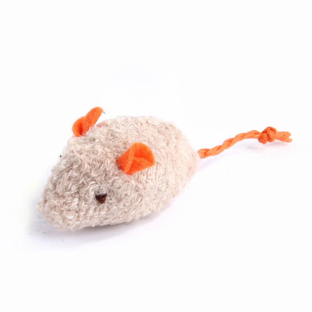 Pet Cat Plush Catnip Mouse Shape Interactive Toy