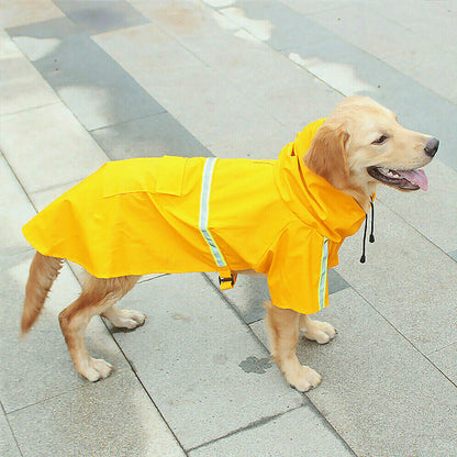 Waterproof Dog Raincoat Reflective Hooded Jacket for Pets