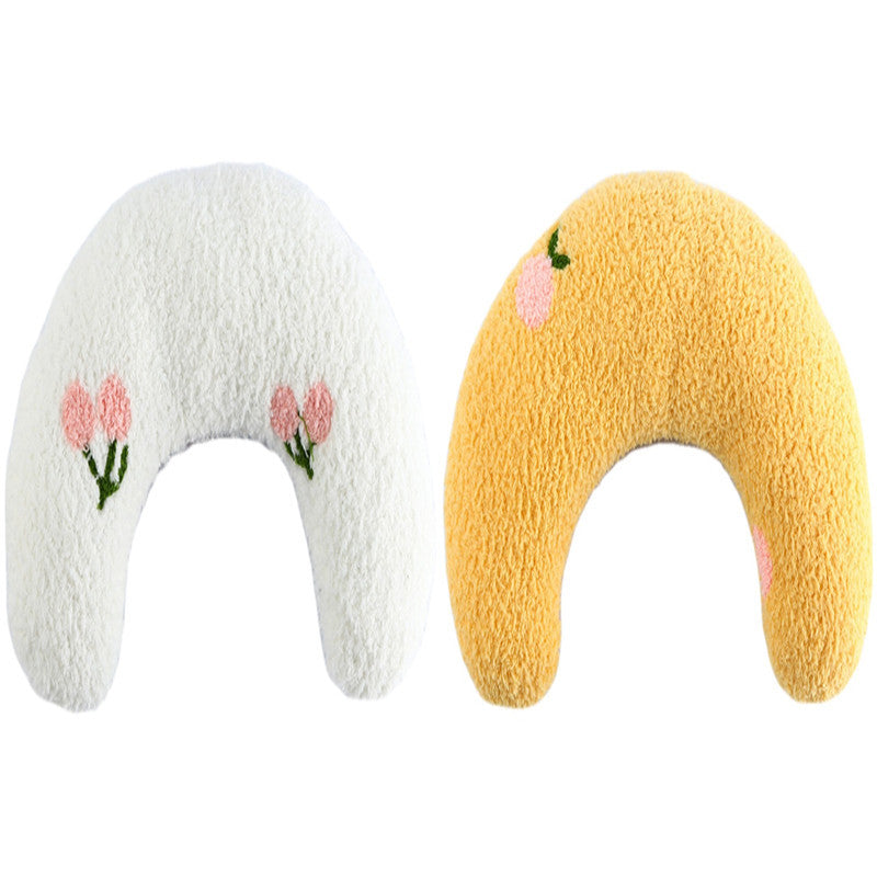 Soft Plush U-Shaped Pet Pillow for Cats & Small Dogs