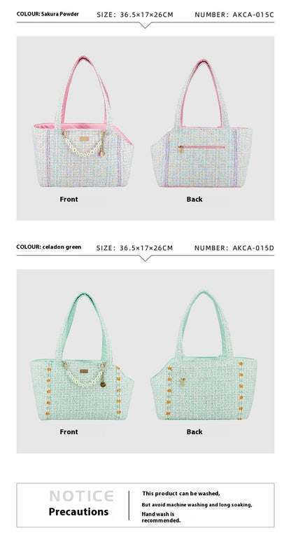 Portable Small Dog Cat One Shoulder Suitcase Bag Cage