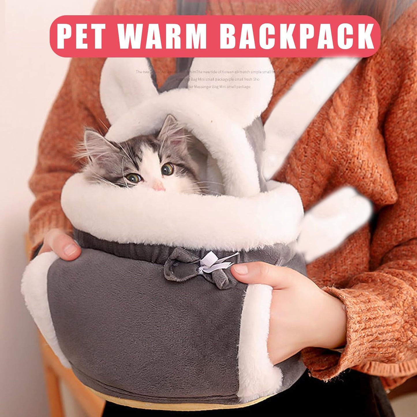 Pet Carrier Bag, Cat Bag Carrier, Double Pocket Cat Front Pack, Carry Bag For Pets, Warm Pet Carrier Bag, Travel Backpacks For Dogs And Cats Backpack