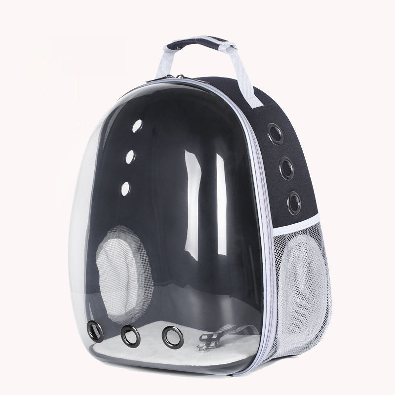 Fashionable Transparent Panoramic Outdoor Four Seasons Universal Pet Backpack Side Opening Breathable