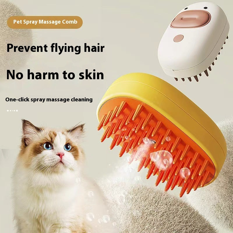 Pet Bath Brush with Massage Comb for Shedding and Grooming