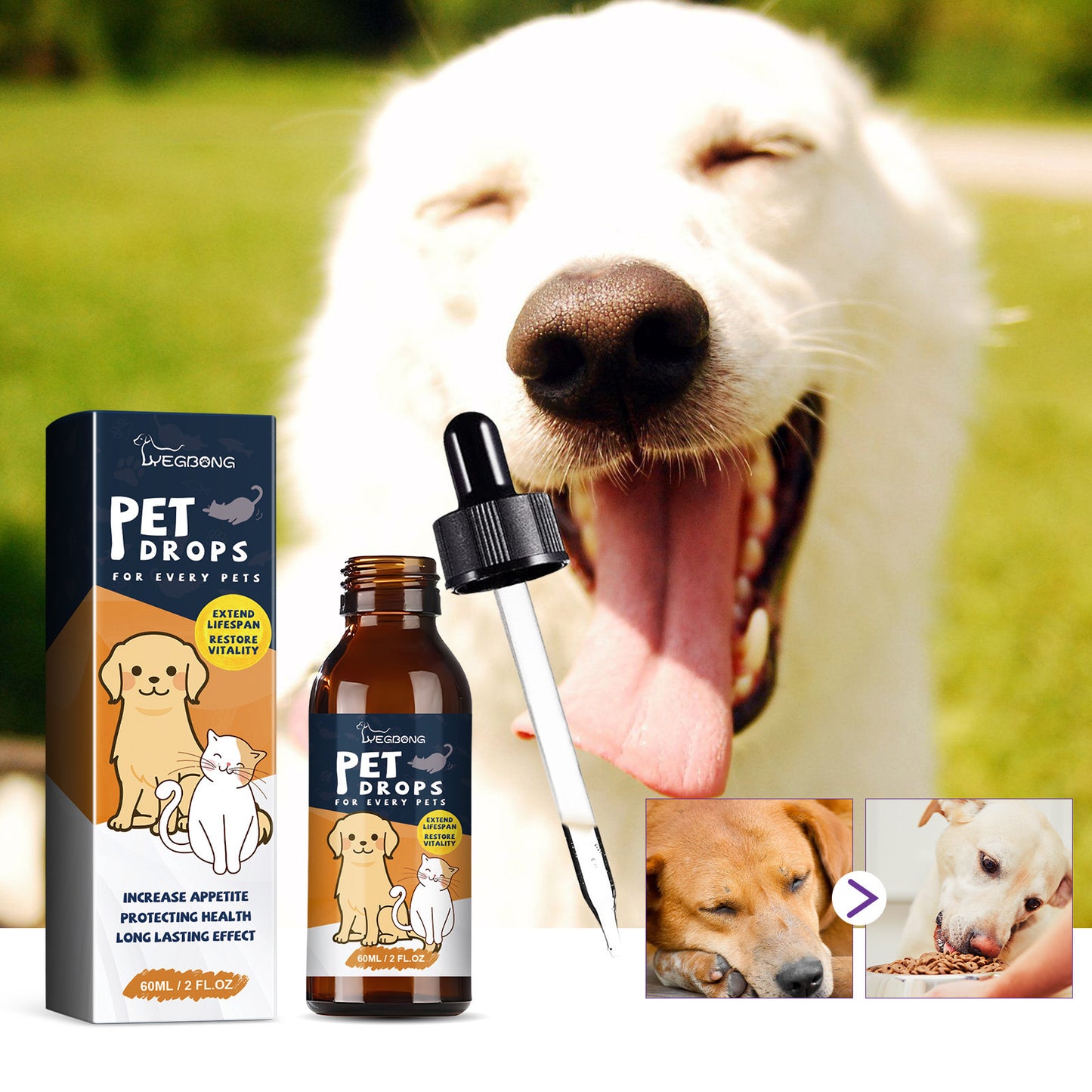 Pet Care Drops, Enhance The Vitality Of Pets And Supplement Nutrition, Effectively Enhance The Vitality Of Pets Themselves