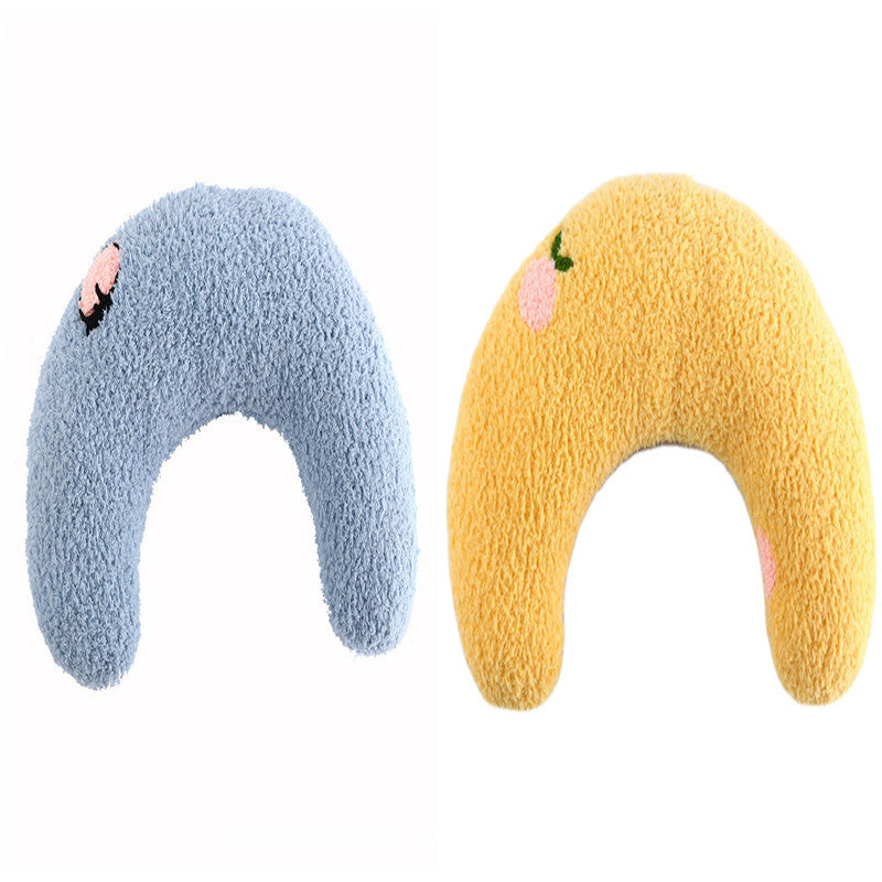 Soft Plush U-Shaped Pet Pillow for Cats & Small Dogs