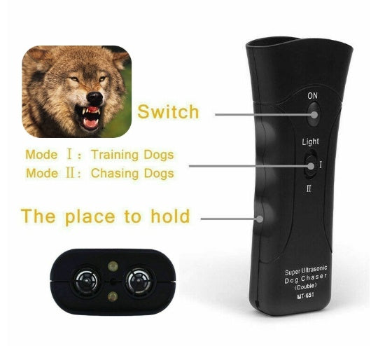 Multi-function Ultrasonic Dog Aggressive Pet Training Flashlight