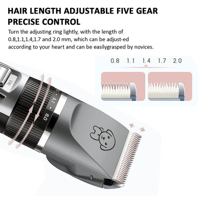 Electric Dog Cat Grooming Kit Pet Hair Shaver Trimmer Cordless Scissors Clipper