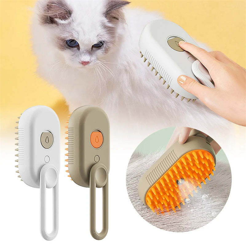 Electric Pet Grooming Brush with Steam Spray