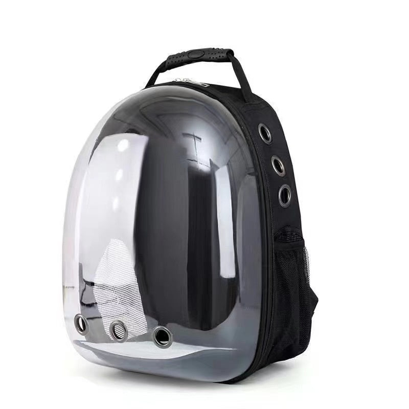 Fashionable Transparent Panoramic Outdoor Four Seasons Universal Pet Backpack Side Opening Breathable