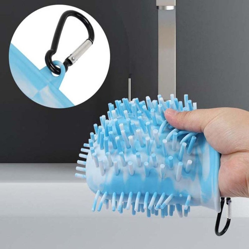 2-in-1 Portable Dog Paw Cleaner & Grooming Brush