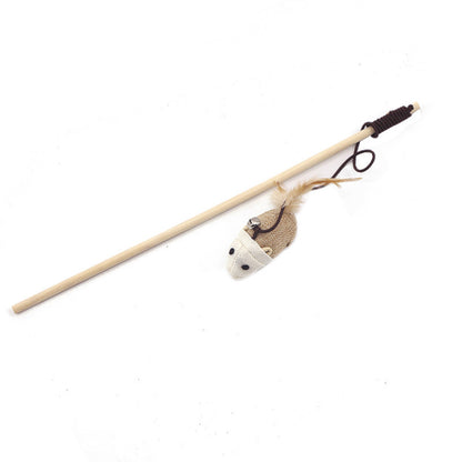 Funny Cat Stick Bite-Resistant Toy – Interactive Wooden Stick with Multiple Designs