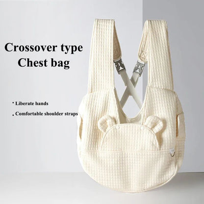 Pet Backpack Comfort Dog Bag Kitten Carrier Outdoor Travel Breathable Cross Design Chest Backpack Bag Supplies Pet Accessories