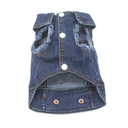 Designer Dog Denim Jacket Vest Coat for Small Dogs and Puppies