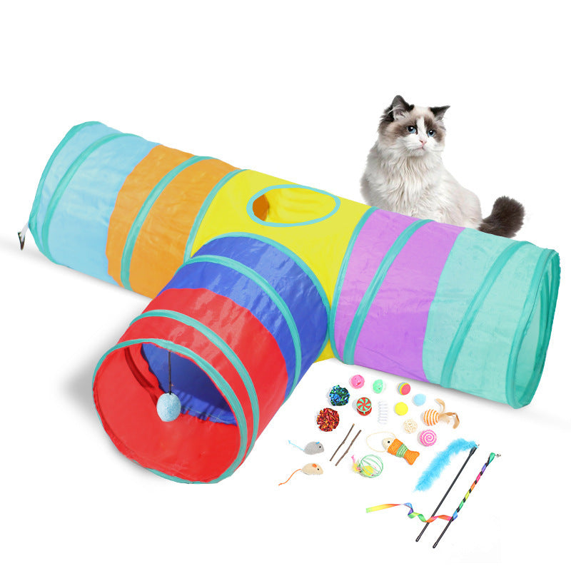 New Cat Tunnel Foldable Pet Climbing Path Cat Toys