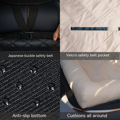 Khaki Cotton Dog Car Bed Mat