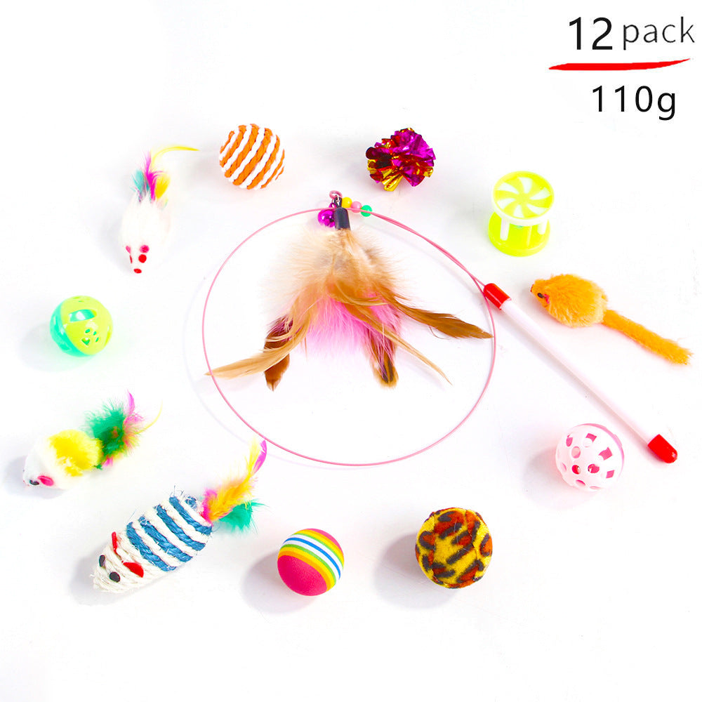 Pet Cat Toy Set 21 Pieces Of Cat Channel Funny Cat Stick