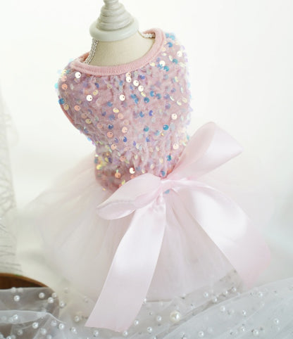 Pet Wedding Dress Dog Cat Skirt Sequin Gauze Dog Clothes