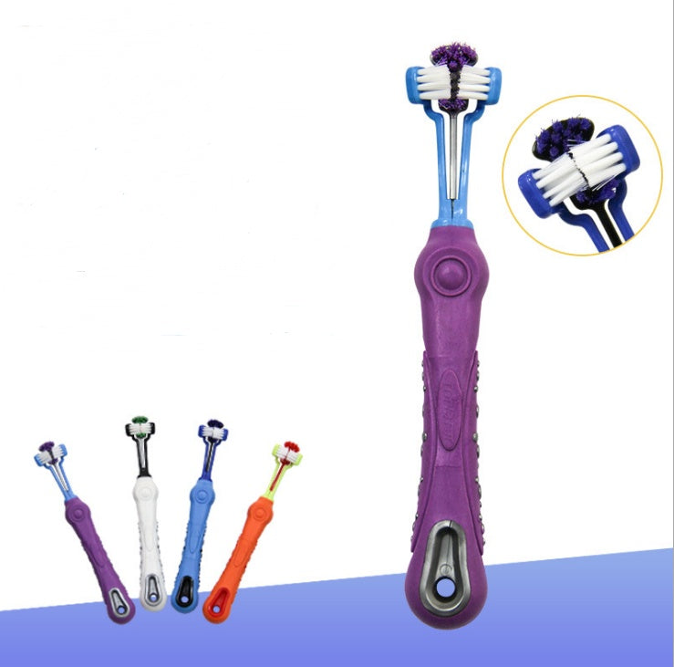 Three-Sided Pet Toothbrush