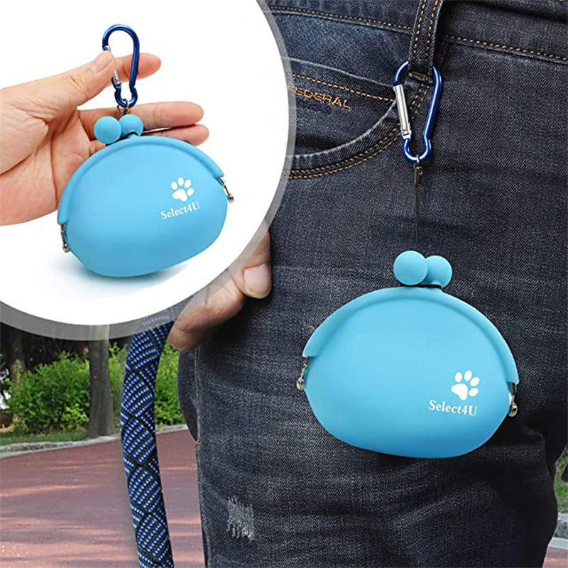 Silicone Pet Dog Train Food Snacks Pockets Bag Walking Dog Training Food Storage Waist Pet Travel Outdoor Product Dog Treat Bag