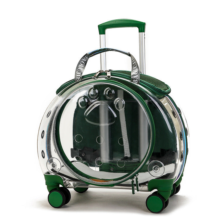 Small Pet Trolley Bag Portable Dog Diaper Bag Transparent Shoulders Cat Bag Space Capsule