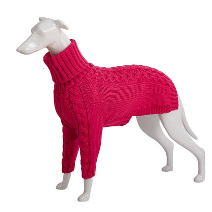 Winter High Collar Dog Sweater Solid Color Acrylic Fiber Pet Products