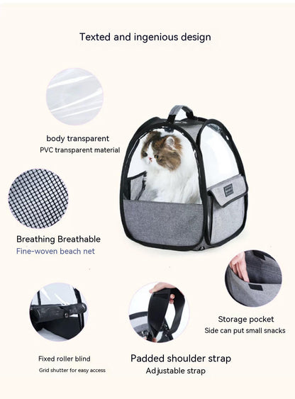 Pet Suitable Transparent Hand Cat Bag Foldable Portable Lightweight Outing