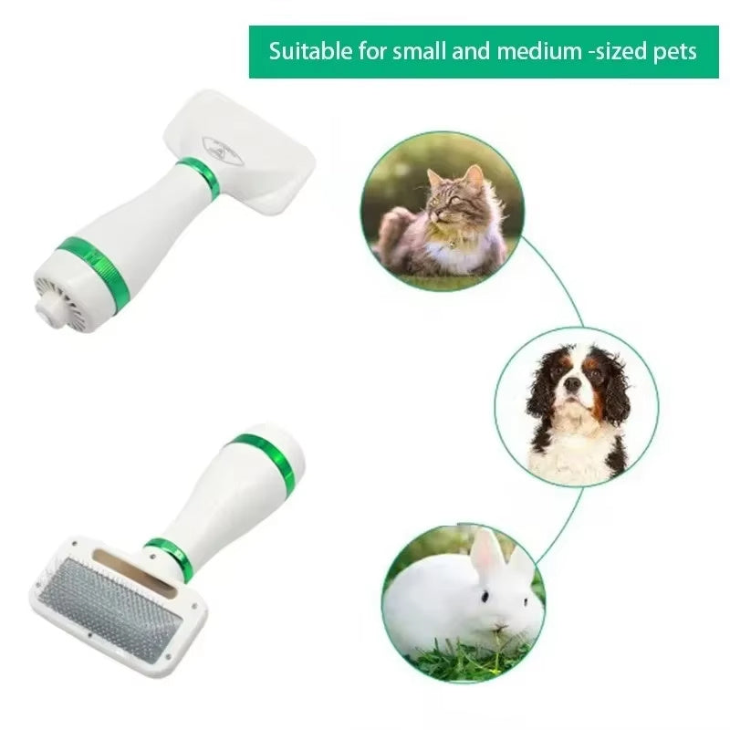 Pet Hair Dryer 2 In 1 Pet Grooming Dryer With Slicker Brush Pet Comb Cleaning Brush One-key Hair Removal Dogs Cats Accessories