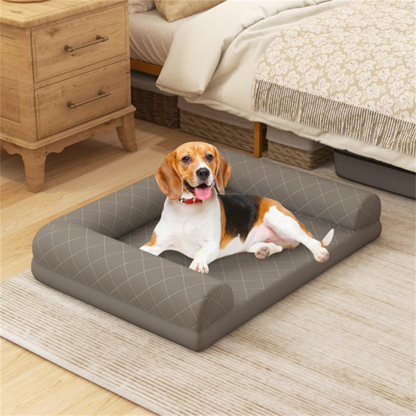 36" Orthopedic Dog Bed with Bolster Support, Anti-Slip Design