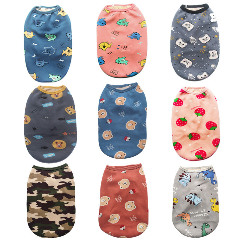 Pet Clothes Autumn And Winter Clothes Plush Vest Small Medium And Large