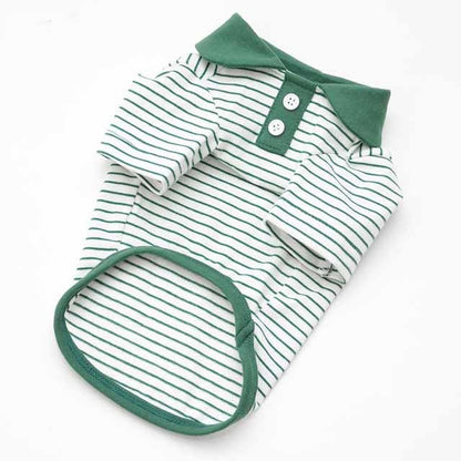 Striped Polo Shirt for Pets Comfortable Cotton Dog Shirt for Casual Wear