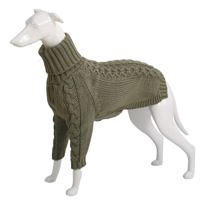 Winter High Collar Dog Sweater Solid Color Acrylic Fiber Pet Products