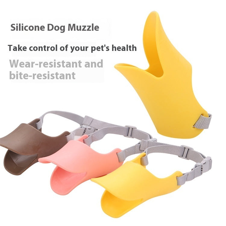 Dog Mask Silicone Duckbilled Sleeve Anti-bite