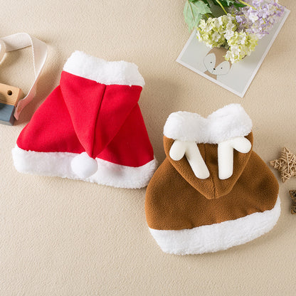 Christmas Pet Cloak Red Hooded Cape For Cats And Dogs