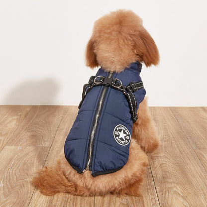 Warm Dog Coat with Reflective Design