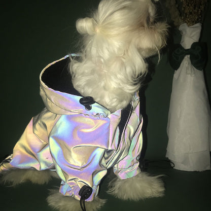 Reflective Windbreaker Dog Hoodie for Autumn and Winter