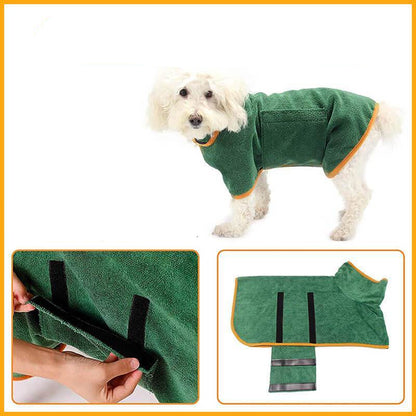 Super Absorbent Microfiber Dog Bath Towel with Adjustable Straps