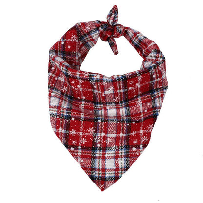 Christmas Triangle Pet Bandana Santa Deer Print Scarf for Holiday Fun