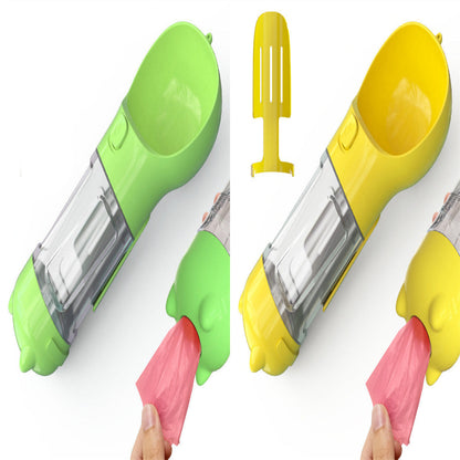 Leak Proof Dog Water Bottle with Food Storage and Waste Bag Holder