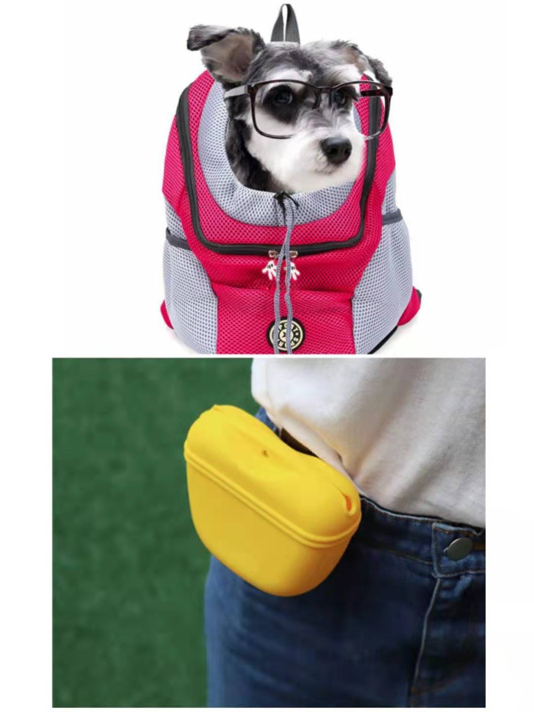 Portable Puppy Snack Bag Snack Bag Pet Training Bag With Clip Magnetic Closure Dog Snack Bag Silicone