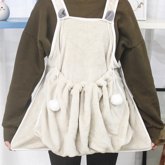 Pet Apron for Women Touch the Cat Small Dog Clothes Non-Stick Anti-Grab Coral Fleece Apron