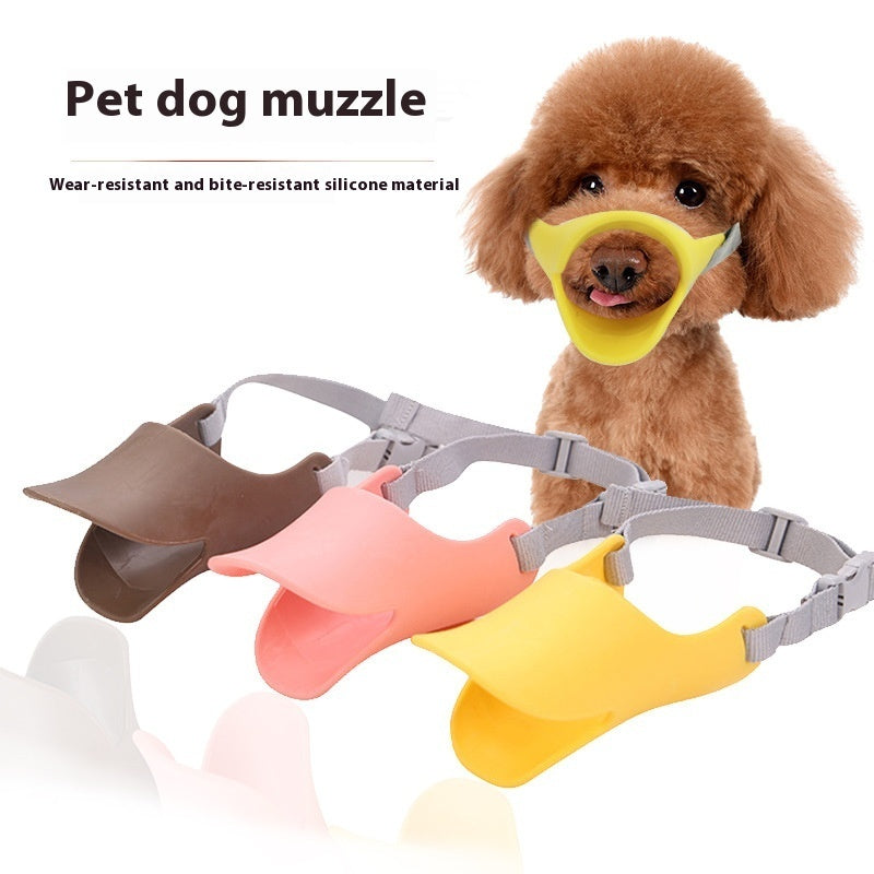 Dog Mask Silicone Duckbilled Sleeve Anti-bite