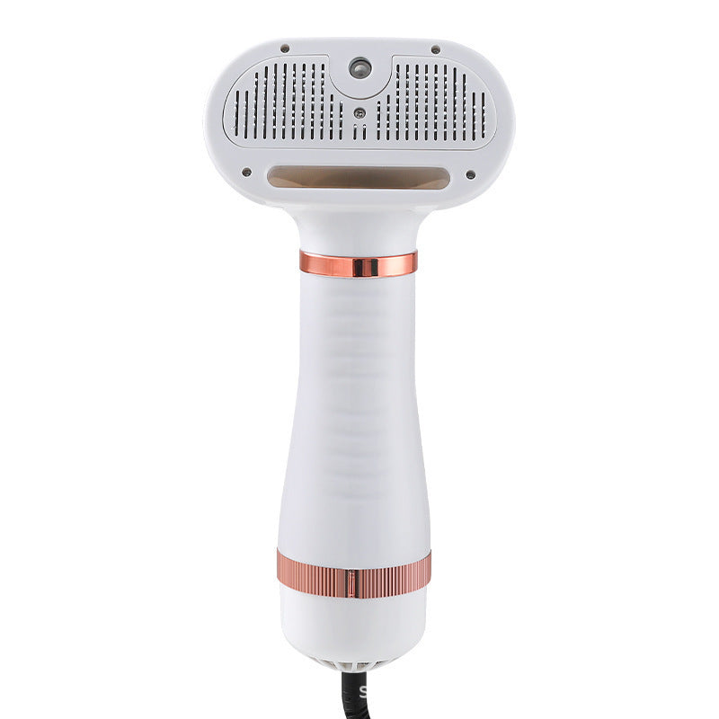 White handheld device with rose gold accents on a white background