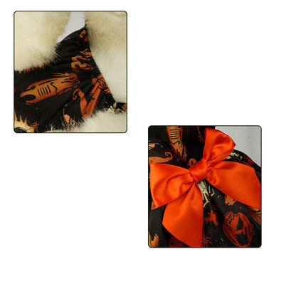 Pumpkin Print Dress for Small Dogs and Cats for Halloween