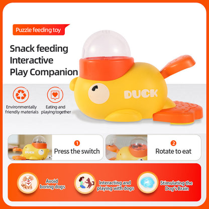 Small Yellow Duck Pet Cat Automatic Pet Feeder Dog Toy