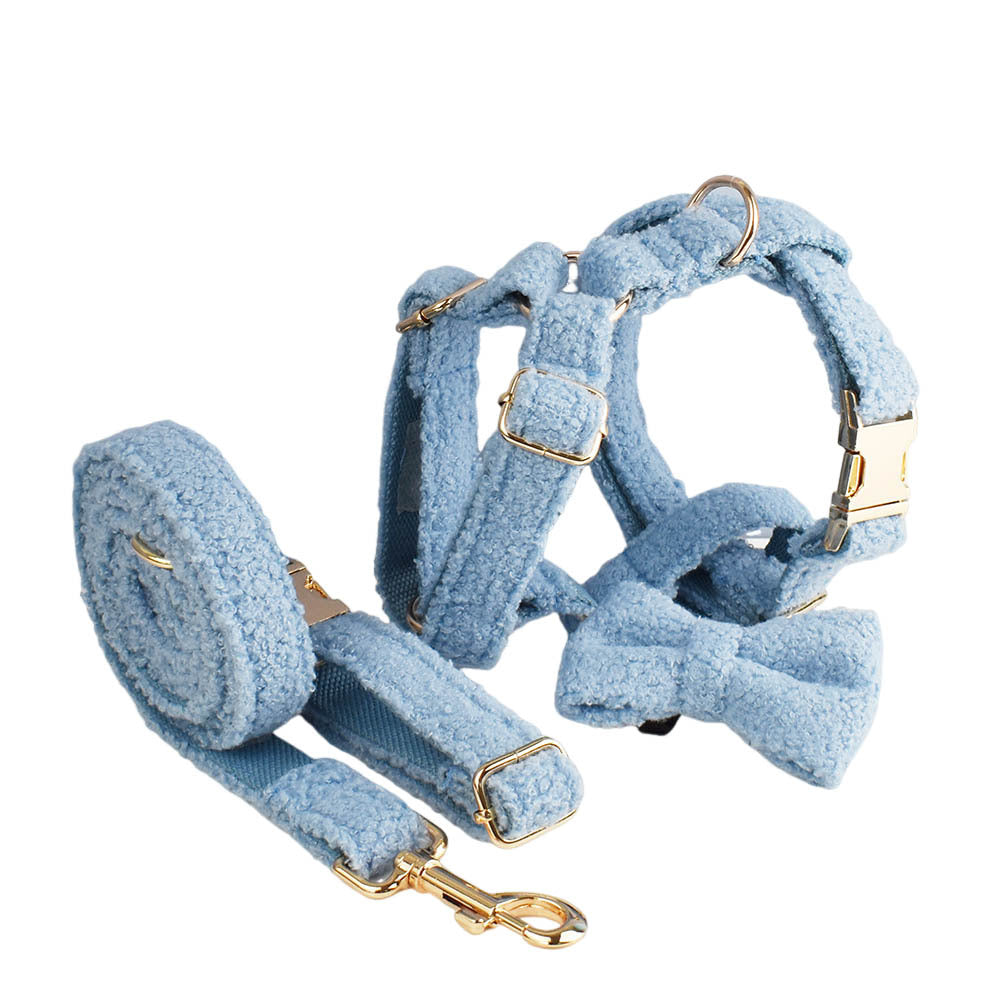 Blue Teddy Bear Dog Breast Collar Pet Collar