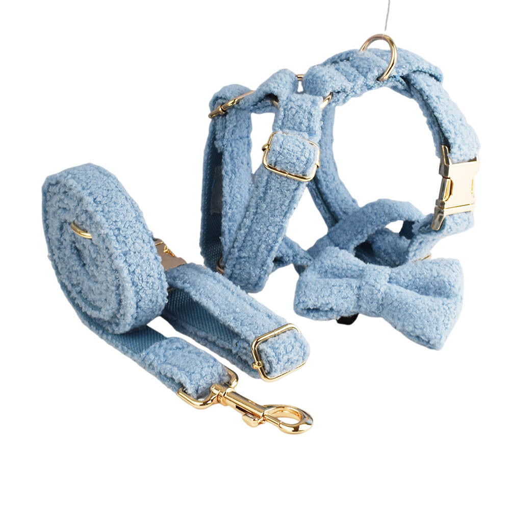 Blue Teddy Bear Dog Breast Collar Pet Collar