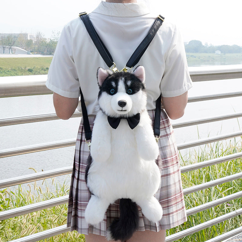 Husky Plush Simulation Bag Toy