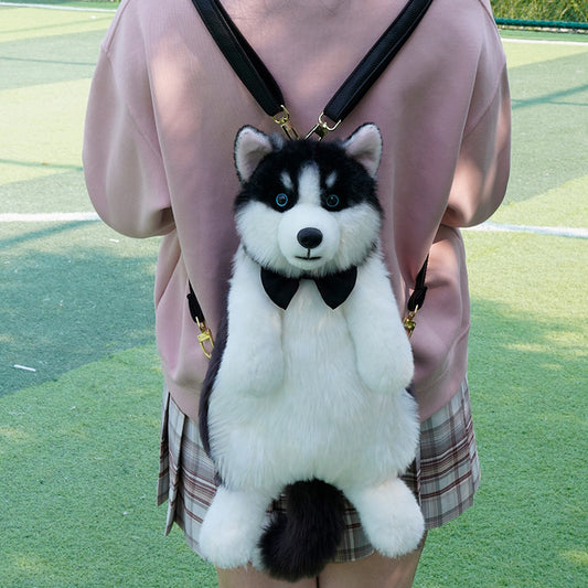 Husky Plush Simulation Bag Toy