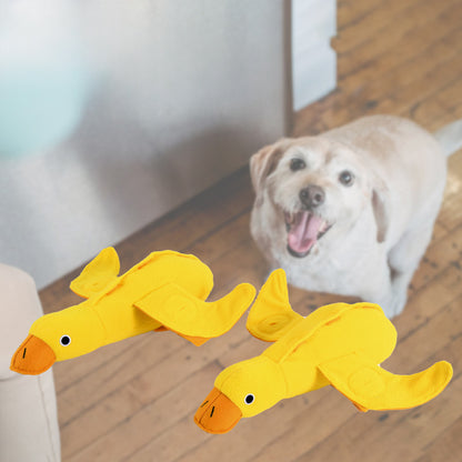 Teddy Toy With Dog Sound Duck Doll For Training Sniffing Grinding Teeth Pet Supplies Toy With Food Leaks