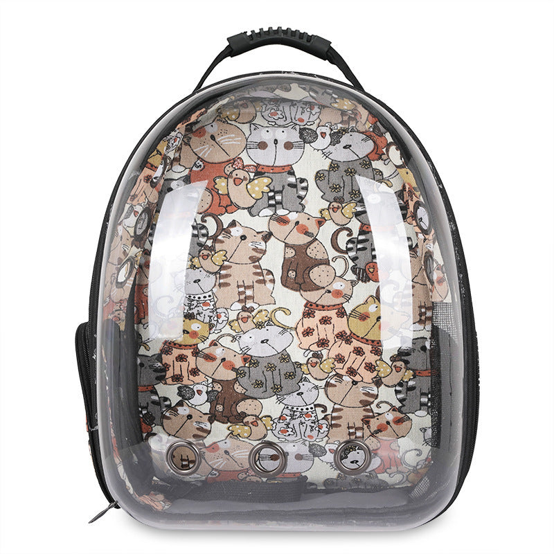 Cat And Dog Space Bag With A Large Backpack On The Chest